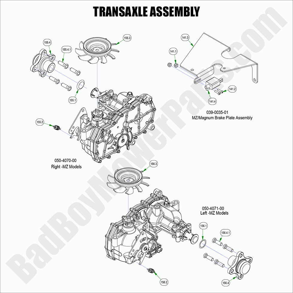 2834 - Bad Boy Mower Parts Lookup > 2022 > MZ & MZ Magnum > Transaxle Assembly